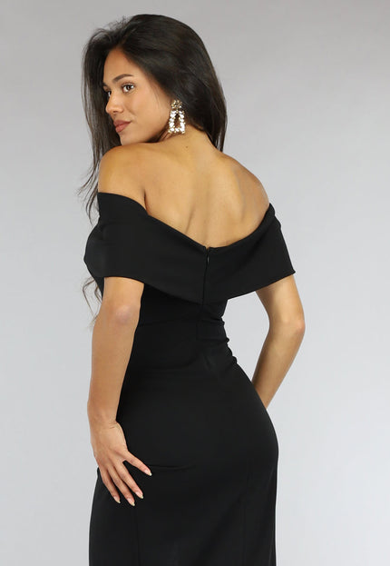 Lange Zwarte Off Shoulder Galajurk