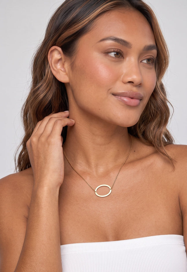 MANCO Gouden Letter Ketting Letter O