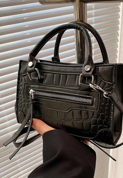 Mat Zwarte Tas met Patroon