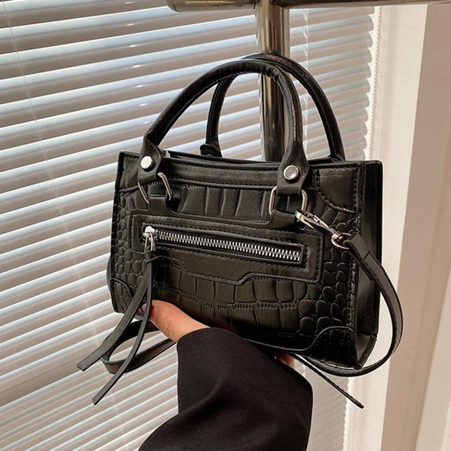 Mat Zwarte Tas met Patroon