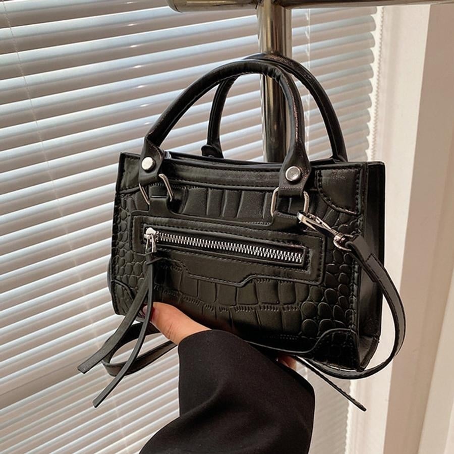 Mat Zwarte Tas met Patroon