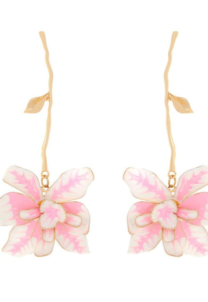 NEW030925 Oorbellen met Bloemhanger