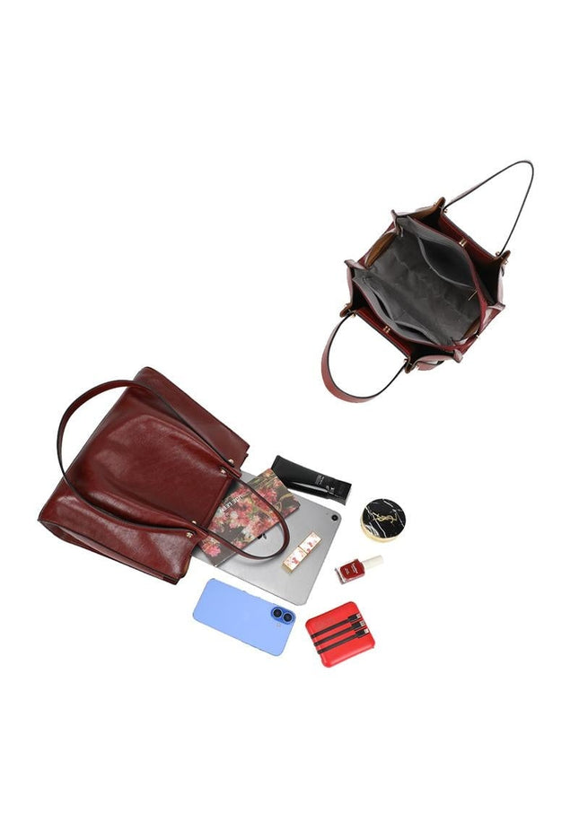 OP=OP.07.NL Rode Lederlook Shopper