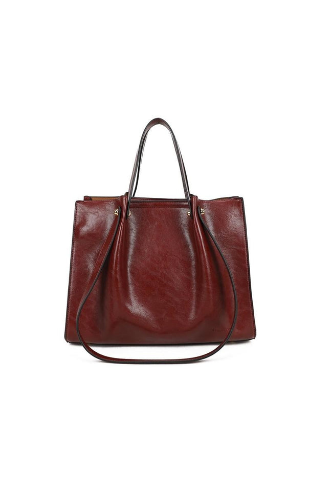 OP=OP.07.NL Rode Lederlook Shopper