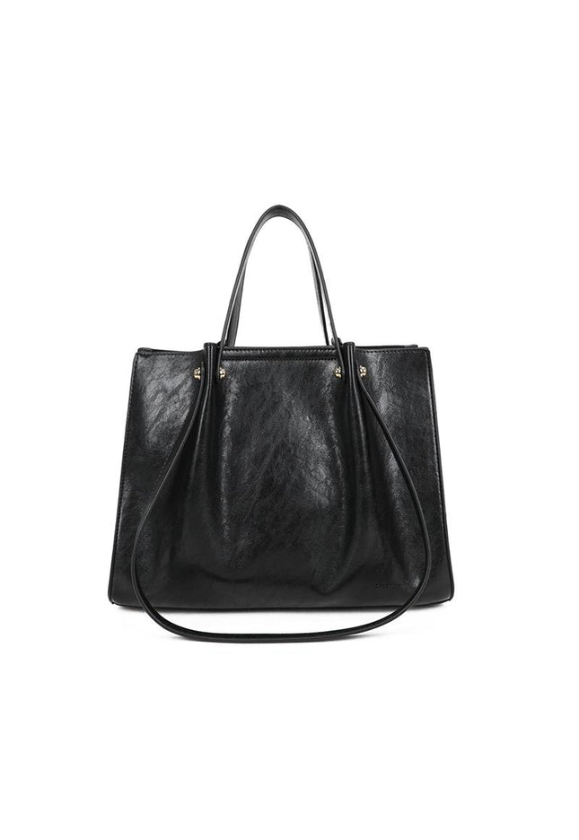 OP=OP.07.NL Zwarte Shopper Tas met Hengsels