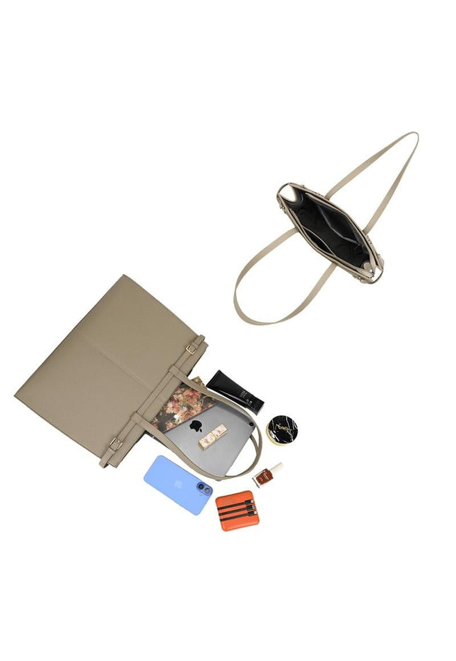 NEW240925 Beige Schoudertas Shopper