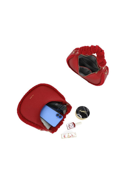 OP=OP.07.NL Rode Teddy Look Handtas