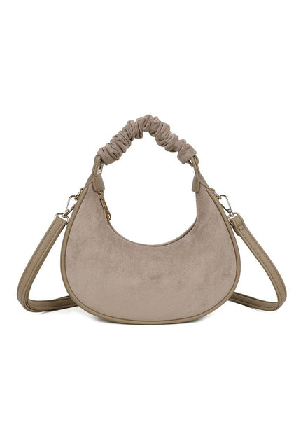 OP=OP.07.NL Taupe Halve Maan Handtas