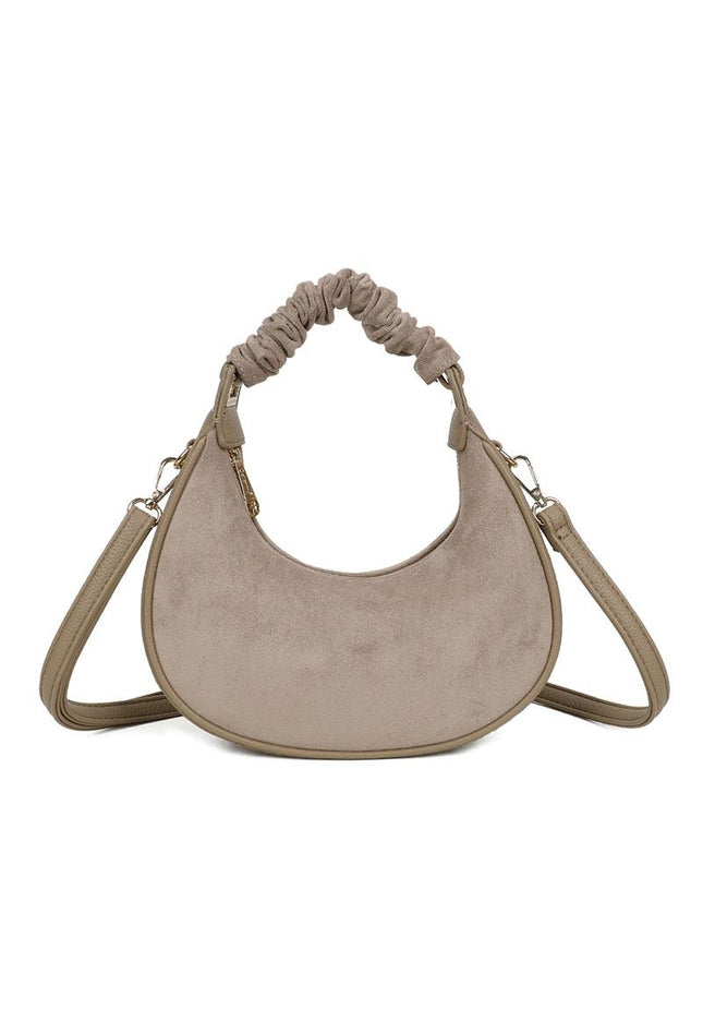 OP=OP.07.NL Taupe Halve Maan Handtas