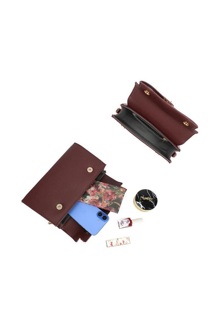 OP=OP.05.NL Bruinrode  Clutch Lederlook