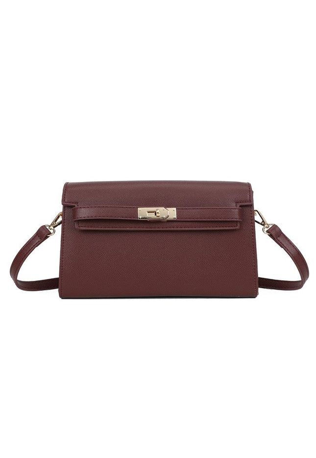 OP=OP.05.NL Bruinrode  Clutch Lederlook