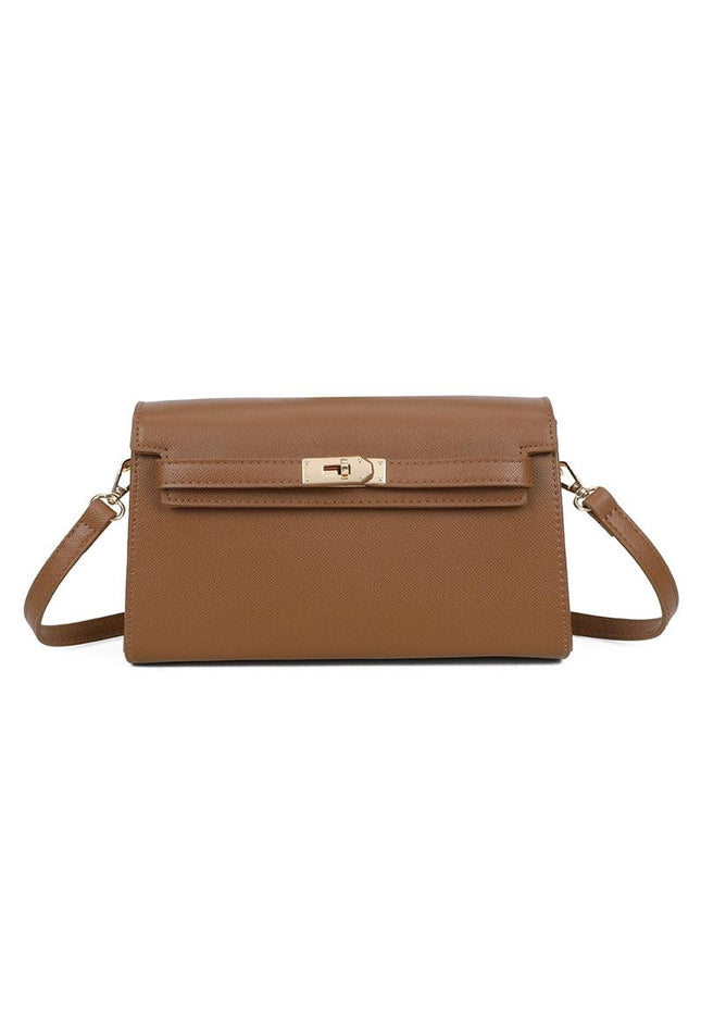 OP=OP.07.NL Bruine Tas met Gouden Sluiting