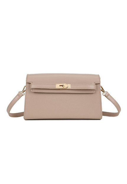OP=OP.07.NL Beige Tas met Riempjes