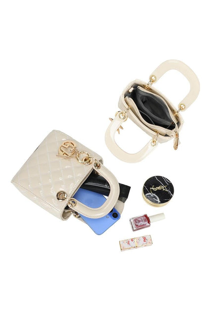 OP=OP.07.NL Handtas Wit met Gouden Details