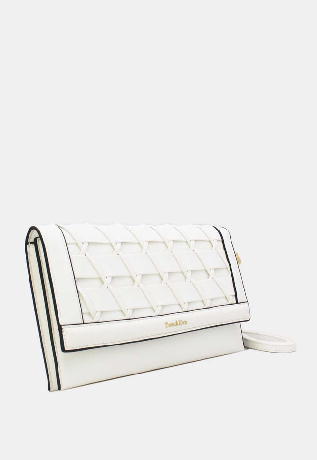 OP=OP.07.NL Witte Clutch met Schouderband