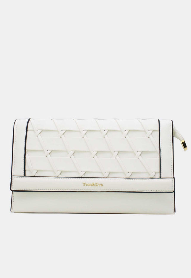OP=OP.07.NL Witte Clutch met Schouderband
