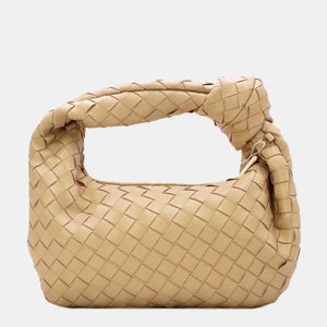 OP=OP.07.NL Schoudertas in Beige Gevlochten Leer