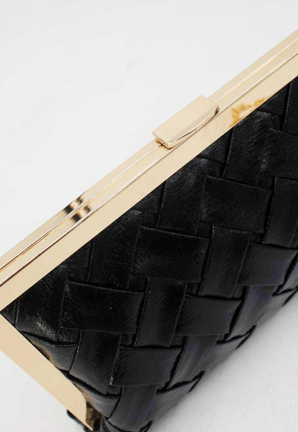 OP=OP.07.NL Zwarte Clutch met Gouden Details