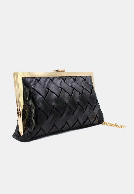 OP=OP.07.NL Zwarte Clutch met Gouden Details