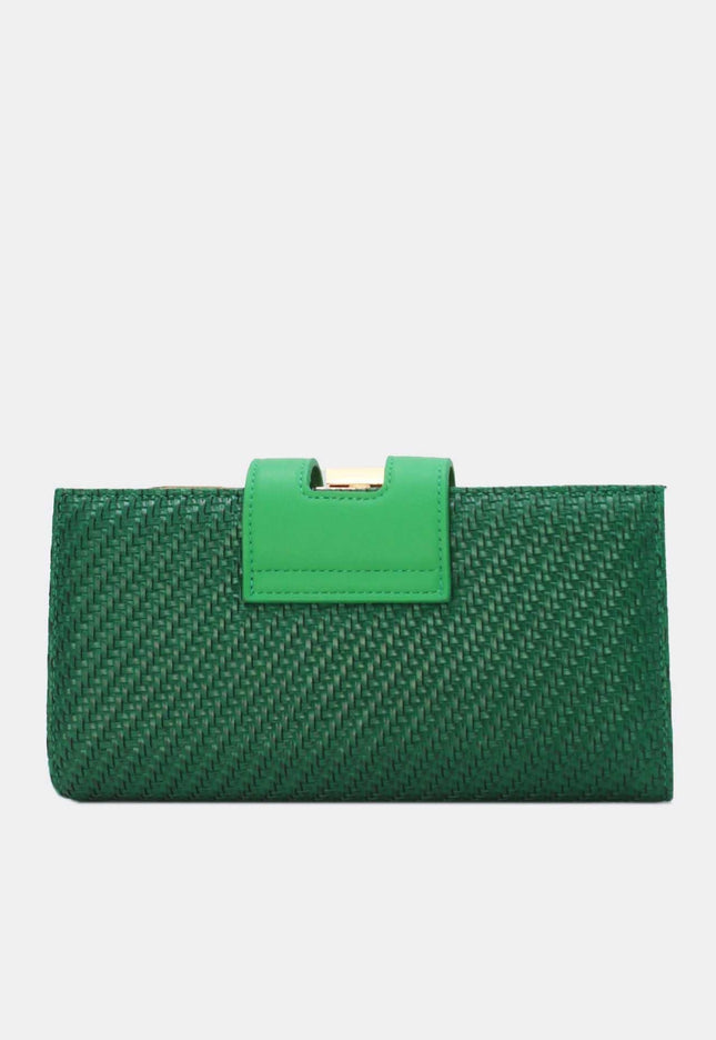 OP=OP.07.NL Groene Clutch met Gouden Ketting