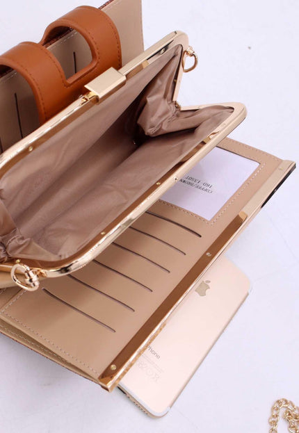 OP=OP.07.NL Clutch in Cognac Gevlochten Leer