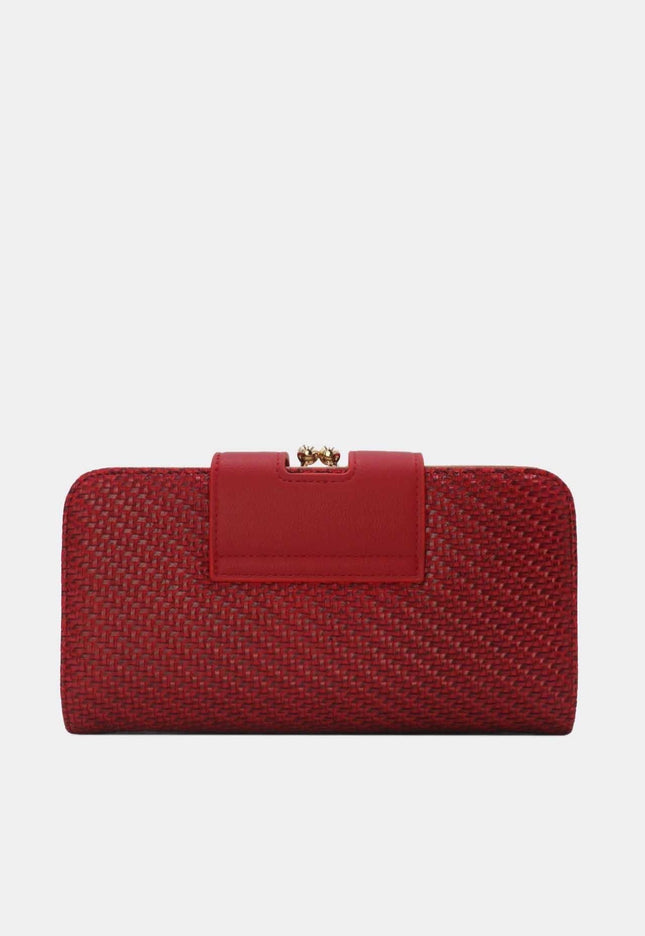 OP=OP.07.NL Clutch in Rood Gevlochten Leer