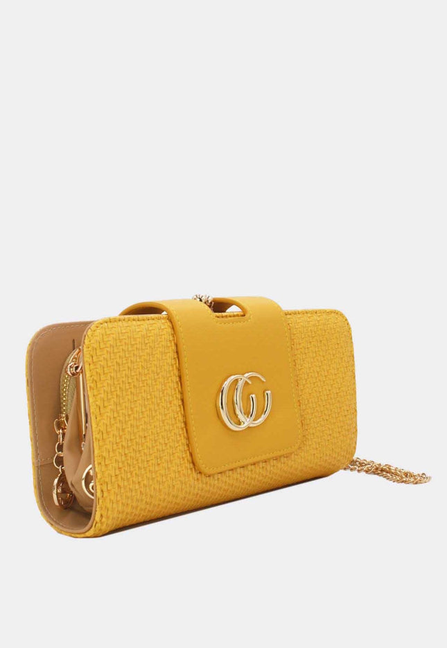 OP=OP.07.NL Gele Clutch met Ketting