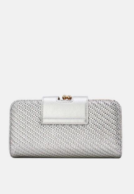 OP=OP.07.NL Zilveren Clutch met Gouden Chain