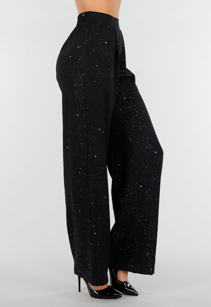 Zwarte Glitter Pantalon