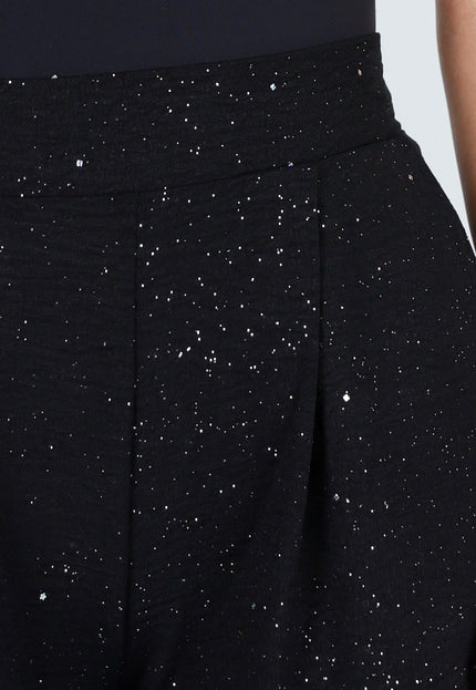 Zwarte Glitter Pantalon