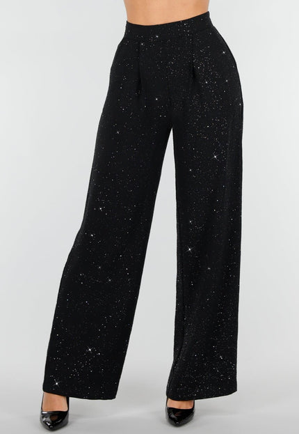Zwarte Glitter Pantalon