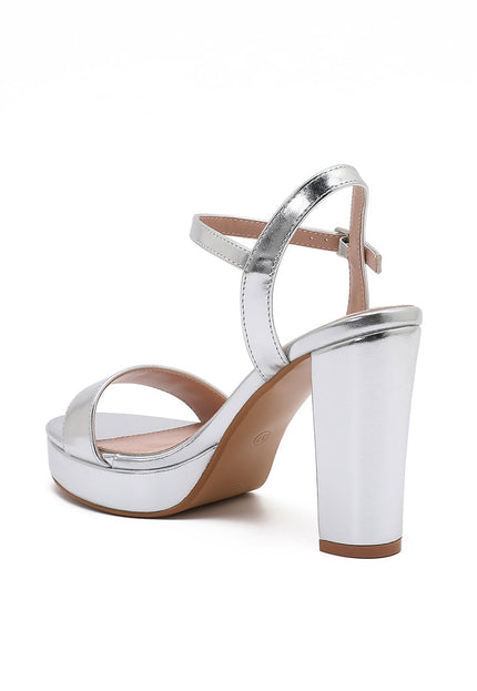 NEW101225 Zilverkleurige Plateau Sandaletten