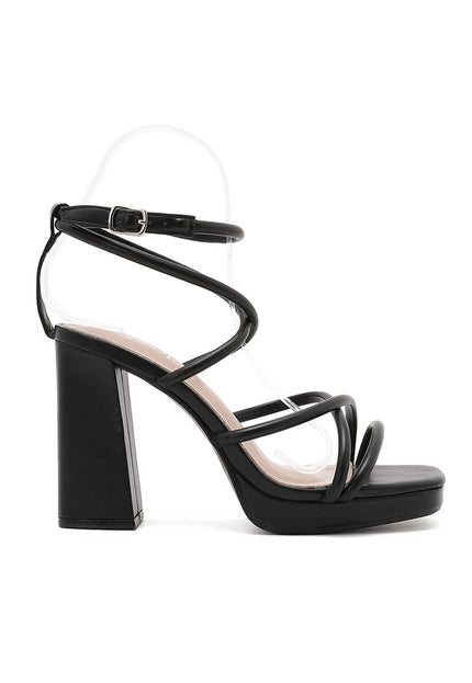 NEW101225 Zwarte Strappy Sandaletten