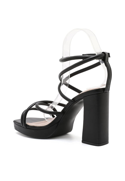 NEW101225 Zwarte Strappy Sandaletten