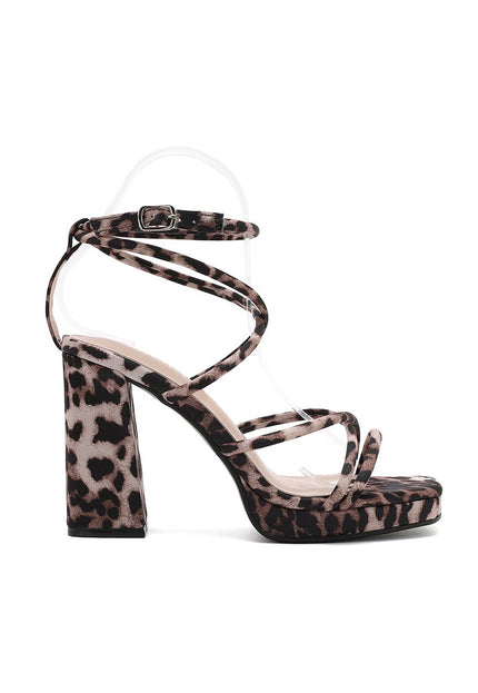 NEW101225 Leopard Strappy Sandaletten