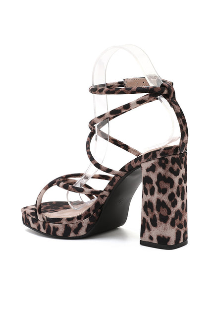 NEW101225 Leopard Strappy Sandaletten