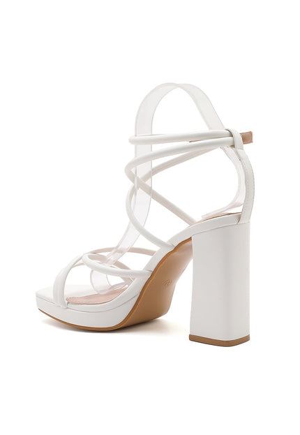 NEW101225 Witte Sandaletten met Blokhak