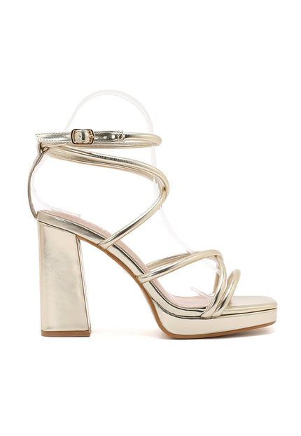 NEW101225 Goudkleurige Strappy Sandaletten