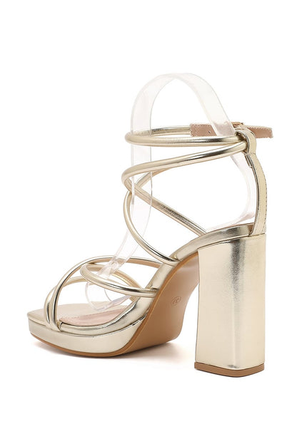 NEW101225 Goudkleurige Strappy Sandaletten