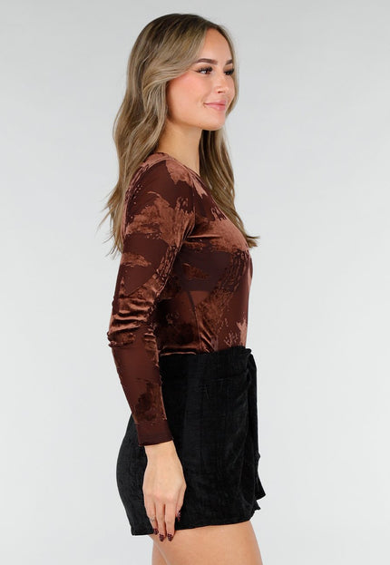 NEW171225 Bruine Mesh Velvet Body