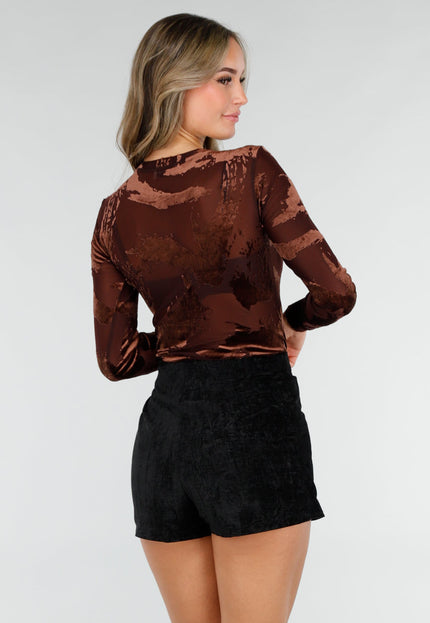 NEW171225 Bruine Mesh Velvet Body