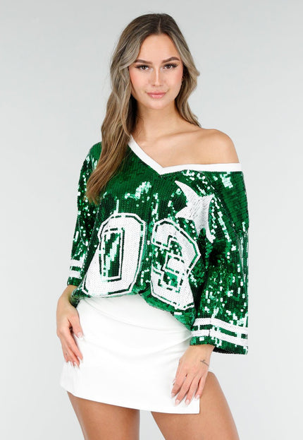 NEW280126 Groene Dreamteam Pailletten Jersey