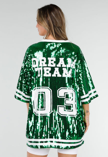 NEW280126 Groene Dreamteam Pailletten Jersey