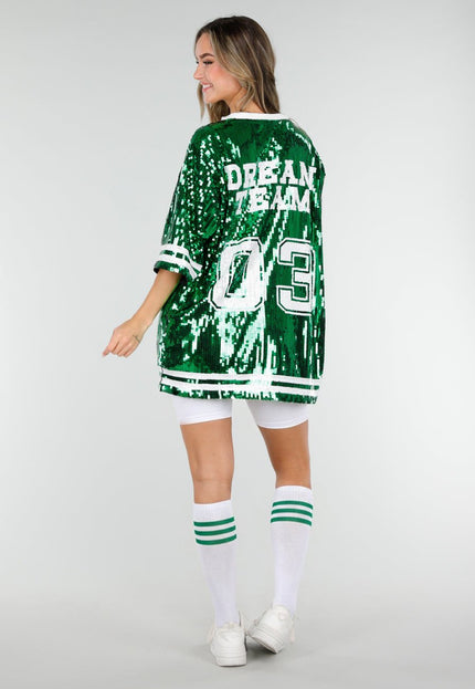 NEW280126 Groene Dreamteam Pailletten Jersey