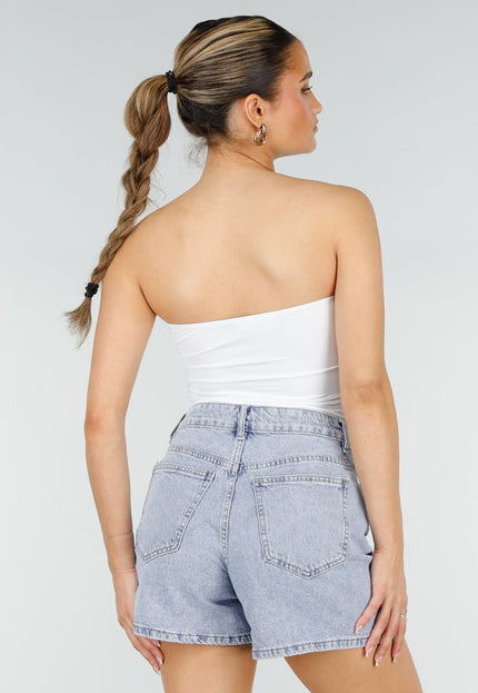 NEW290426 Witte Bandeau Top met Pads