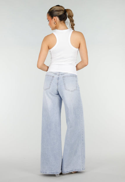 NEW290426 Witte Rib Tanktop met Roze Tekst