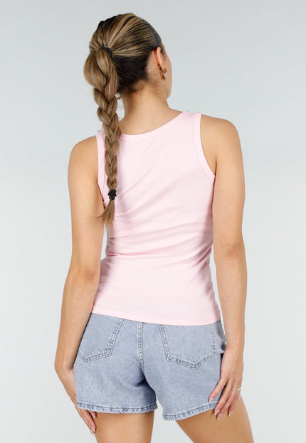 NEW290426 Roze Rib Tank Top met Glitters