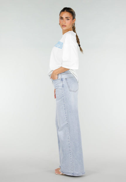 NEW290426 Wit T-shirt met Blauwe Backprint