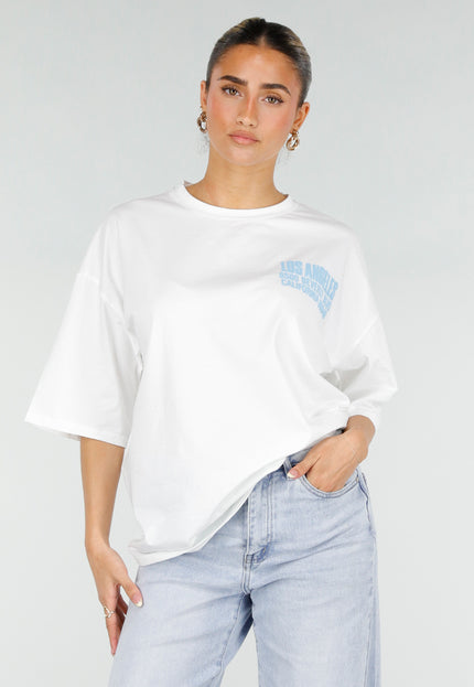 NEW290426 Wit T-shirt met Blauwe Backprint