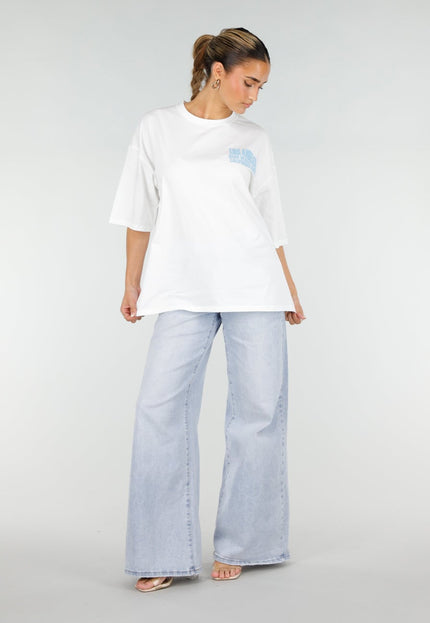 NEW290426 Wit T-shirt met Blauwe Backprint